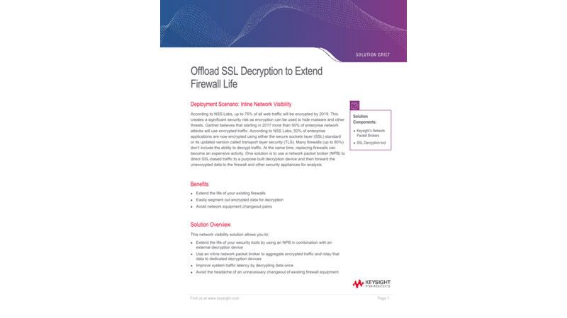 Offload SSL Decryption to Extend Firewall Life